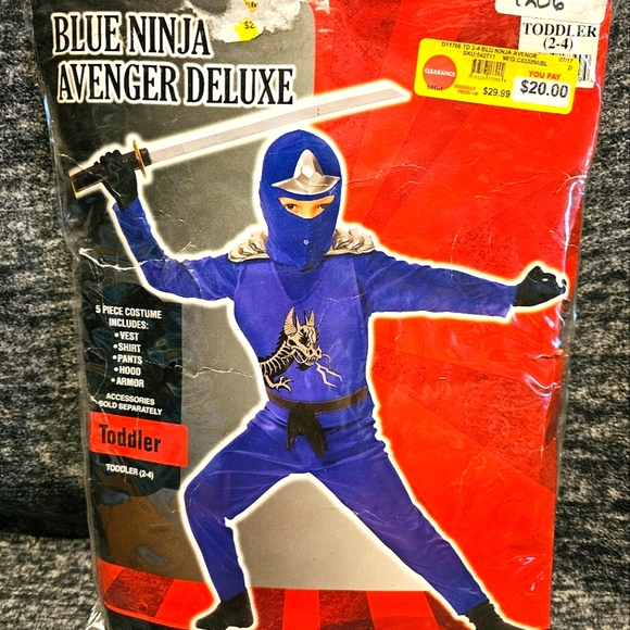 Costumes Usa Other - Blue Ninja Avenger Deluxe- Halloween- Size:Toddler 2T-4T-New- RRR Halloween Kids